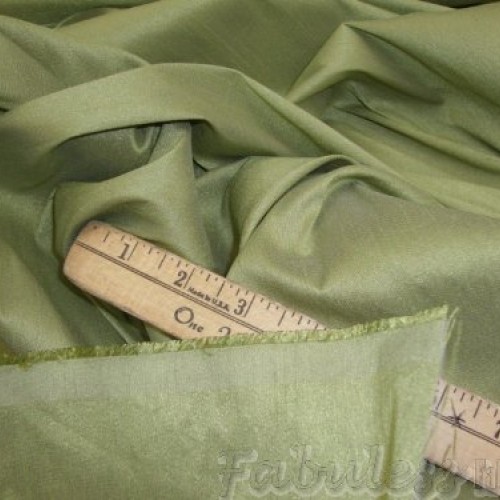 Sage Shantung Dupioni Faux Silk Fabric Per Yard