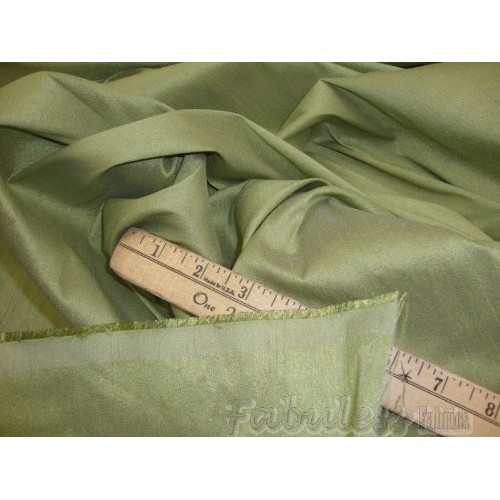 Sage Shantung Dupioni Faux Silk Fabric Per Yard