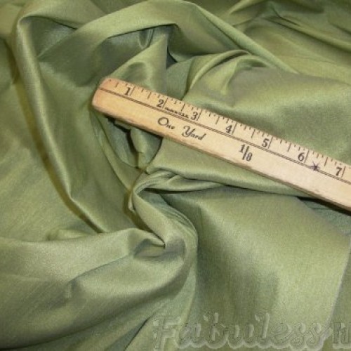 Sage Shantung Dupioni Faux Silk Fabric Per Yard