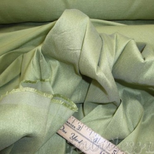 Sage Shantung Dupioni Faux Silk Fabric Per Yard