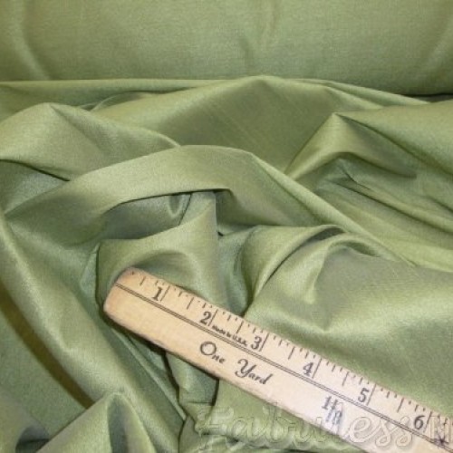 Sage Shantung Dupioni Faux Silk Fabric Per Yard