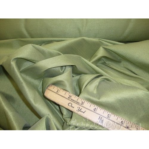 Sage Shantung Dupioni Faux Silk Fabric Per Yard