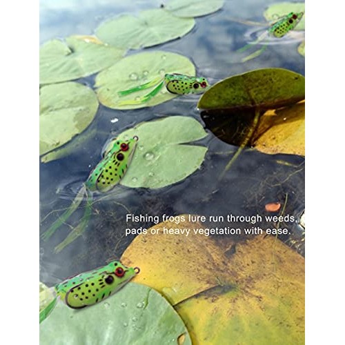 Facikono Frog Lure Bass Fishing Frogs, 6Pcs Topwater Fishing Frog ...