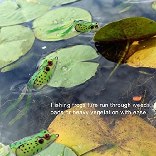 Facikono Frog Lure Bass Fishing Frogs, 6Pcs Topwater Fishing Frog ...