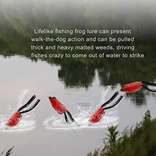 Facikono Frog Lure Bass Fishing Frogs, 6Pcs Topwater Fishing Frog ...