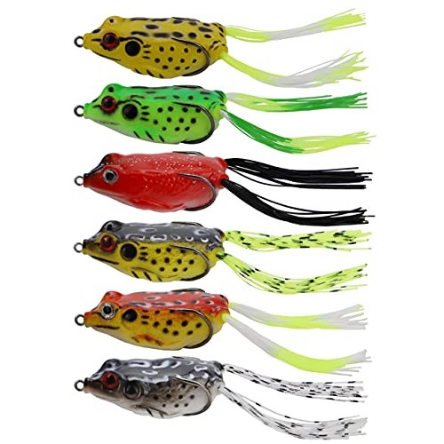 Facikono Frog Lure Bass Fishing Frogs, 6Pcs Topwater Fishing Frog ...