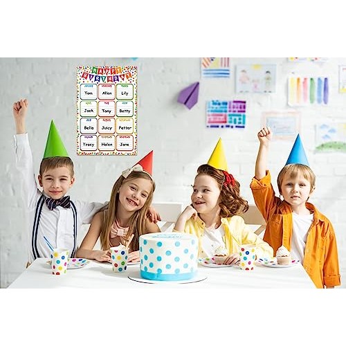 FaCraft Confetti Happy Birthday Chart Poster for Classroom Decorat...