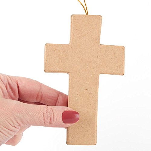 Factory Direct Craft Package of 6 Unfinished Paper Mache Cross Orn...