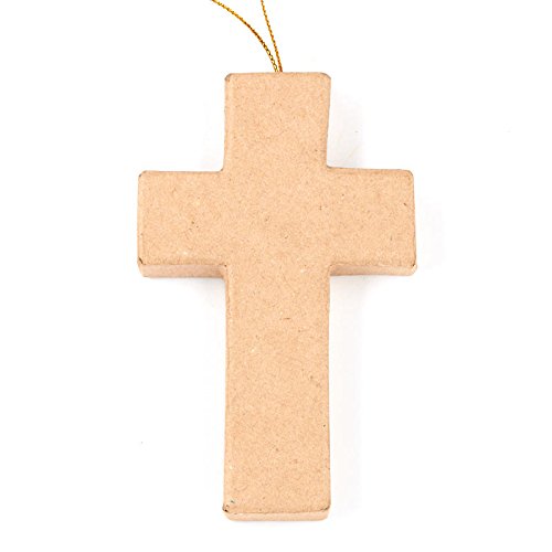 Factory Direct Craft Package of 6 Unfinished Paper Mache Cross Orn...