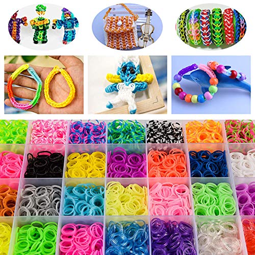 Rubber Loom Bands 11,000 + Bracelet Making Kit, 500 S-Shaped Clips...
