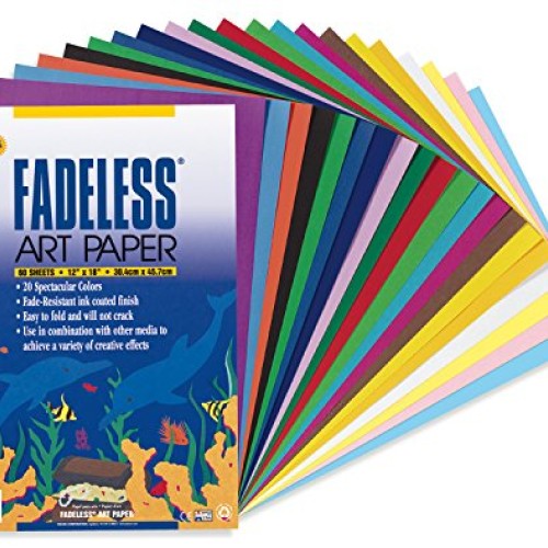 Fadeless Art Paper, 50 lb., 12 x 18 Inches, Multiple Colors, 60 Sh...