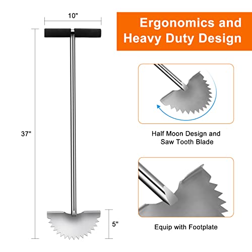 Fadown Edger Lawn Tool Half Moon Lawn Edger with Saw-Tooth Blade f...