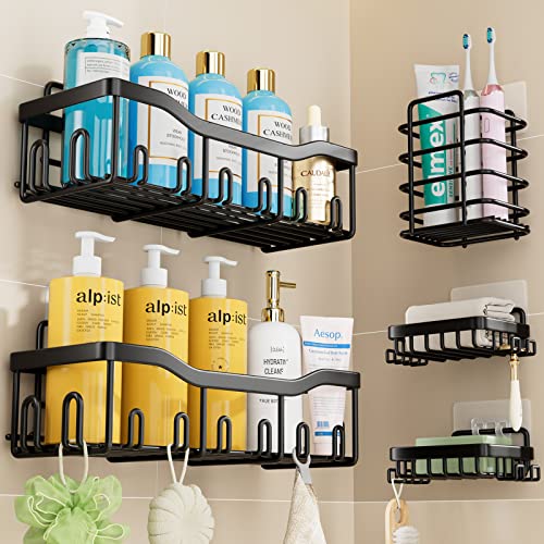 FAFOOU Shower Caddy Shower Organizer 5 Pack Adhesive Shower Shelve...