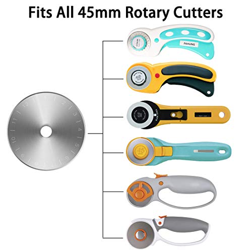 Fahung 10 Pack Rotary Cutter Blades 45mm Compatible with Fiskars/O...