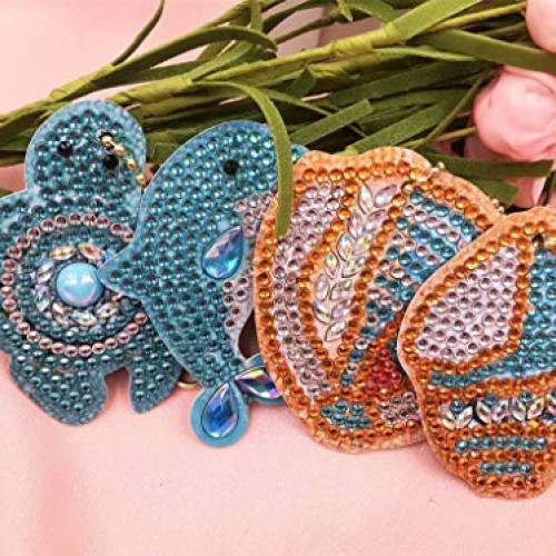 Diamond Painting Keychain, Full Drill DIY 5D Diamond Painting Pend...