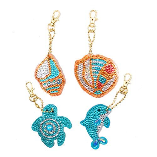 Diamond Painting Keychain, Full Drill DIY 5D Diamond Painting Pend...