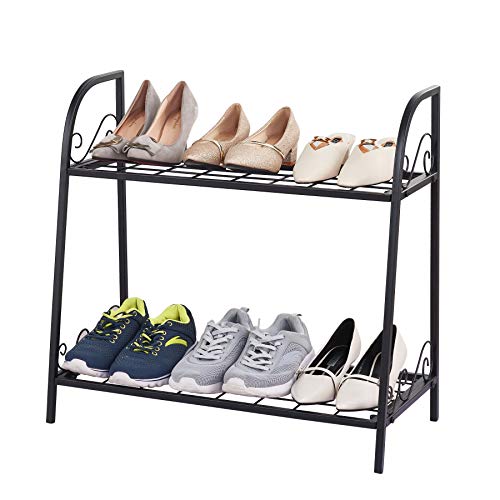 FaithLand 2-Tier Indoor/Outdoor Metal Plant Stand, Flower Pots Hol...