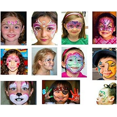 Face Body Paint Crayons Painting Fun Sticks Set 16 Colors Professi...