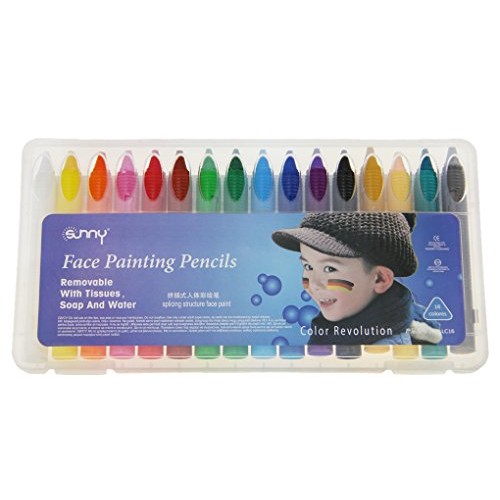 Face Paint Sticks,Safe Non Toxic 16 Colors Professional Face Paint...