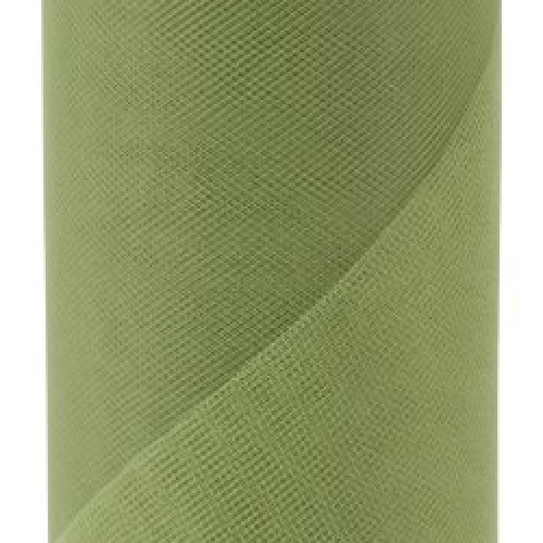 Falk Fabrics Tulle Spool for Decoration, 6-Inch by 25-Yard, Olive