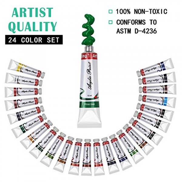 Falling In Art 34-Pieces Acrylic Artist Paint Set - with 24colors ...
