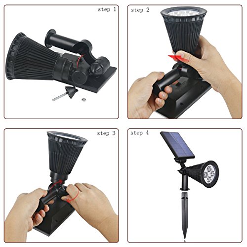FALOVE Solar Spot Lights Outdoor, 180°Adjustable Auto On/Off Flag ...