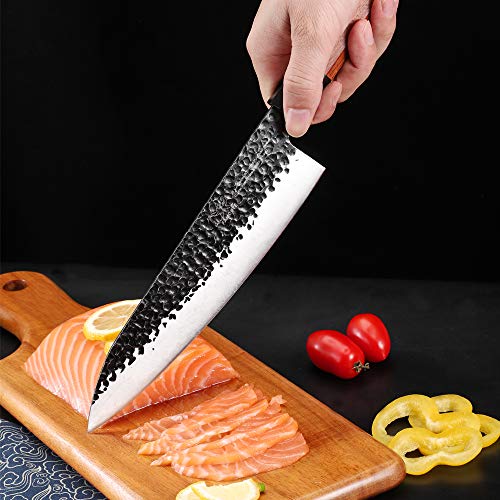 FAMCÜTE 8 Inch Professional Japanese Chef Knife, 3 Layer 9CR18MOV ...
