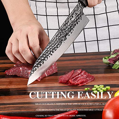 FAMCÜTE 8 Inch Professional Japanese Chef Knife, 3 Layer 9CR18MOV ...