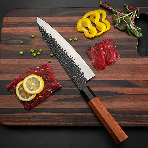 FAMCÜTE 8 Inch Professional Japanese Chef Knife, 3 Layer 9CR18MOV ...