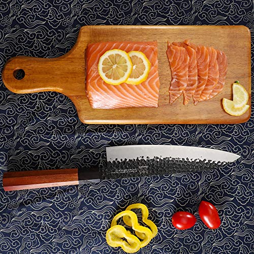 FAMCÜTE 8 Inch Professional Japanese Chef Knife, 3 Layer 9CR18MOV ...