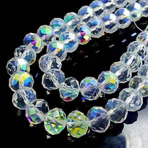 FAMLEAF 10mm 265Pcs Crystal Glass Beads, Glass Beads for Jewelry M...