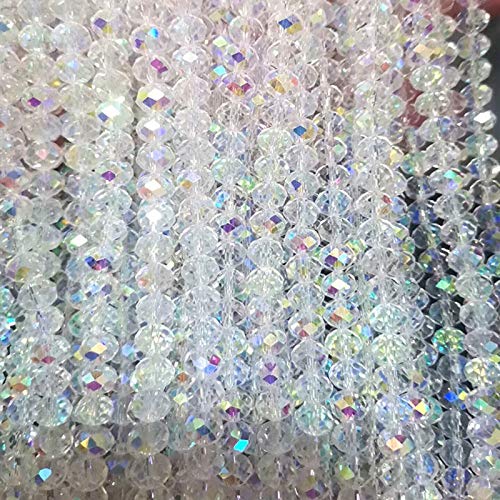 FAMLEAF 10mm 265Pcs Crystal Glass Beads, Glass Beads for Jewelry M...