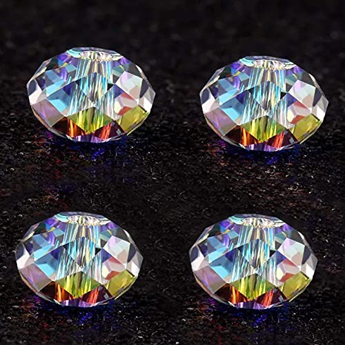 FAMLEAF 10mm 265Pcs Crystal Glass Beads, Glass Beads for Jewelry M...