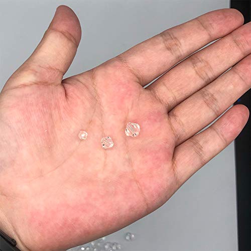 FAMLEAF 200 Pcs Crystal Glass Beads,4mm Crystal Bicone Beads,Facet...