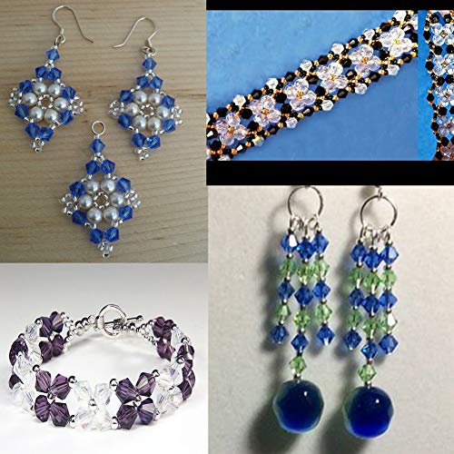 FAMLEAF 200 Pcs Crystal Glass Beads,4mm Crystal Bicone Beads,Facet...