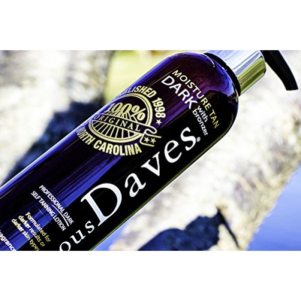 Daves Dark Self Tanner Sunless Tanning Lotion with Bronzer - For ...