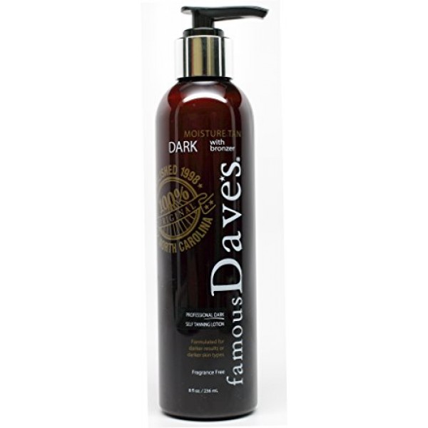 Daves Dark Self Tanner Sunless Tanning Lotion with Bronzer - For ...