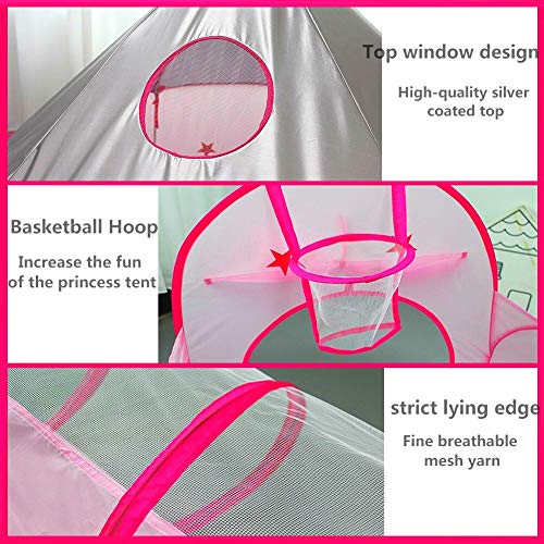 Famoy Foldable 3pc Princess Castle Play Tent, Crawl Tunnel and Bal...