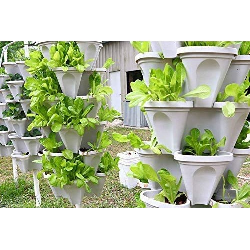 Stackable Vertical Planter Set,Strawberry and Herb 6 Tier Garden T...
