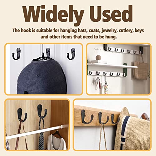 FANCY NOVA 12pcs Wall Mounted Hooks, Metal Coat Hanger Hooks for W...