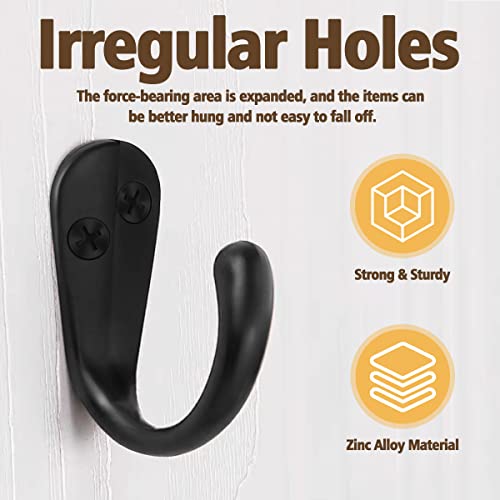 FANCY NOVA 12pcs Wall Mounted Hooks, Metal Coat Hanger Hooks for W...
