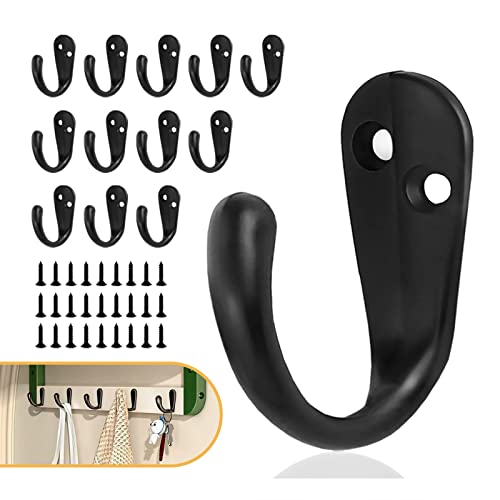 FANCY NOVA 12pcs Wall Mounted Hooks, Metal Coat Hanger Hooks for W...
