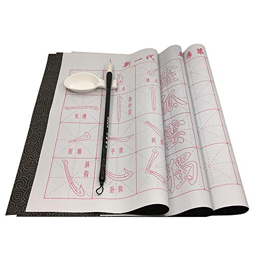 FancyWolf Chinese Calligraphy Set Rewritable Water Writing Cloth F...
