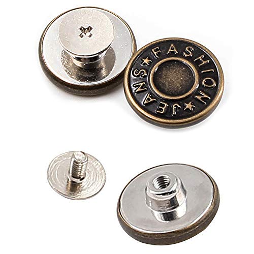 10 Sets Replacement Buttons for Pants Jeans Instant Button No Sewi...