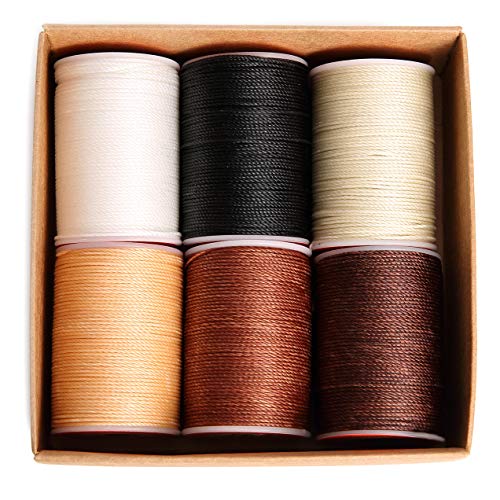 FANDOL Waxed Polyester Cord Wax-Coated Strings Waterproof Round Wa...