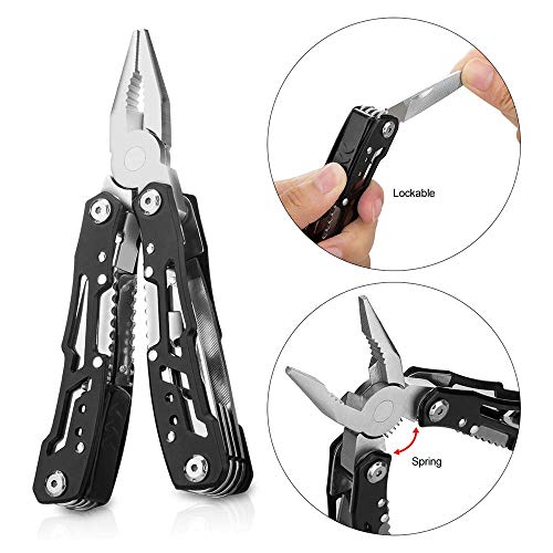 14-In-1 Multitool with Safety Locking, Professional Stainless Stee...