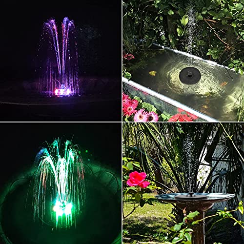 FANKUTOYS Solar Fountain, Upgraded 3W Solar Bird Bath Fountains wi...