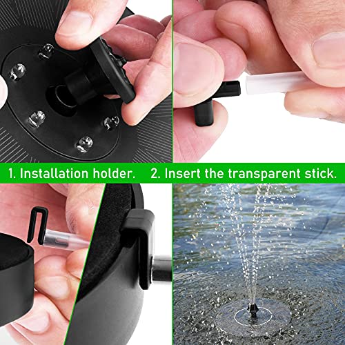 FANKUTOYS Solar Fountain, Upgraded 3W Solar Bird Bath Fountains wi...