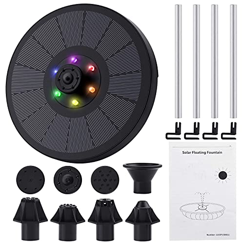 FANKUTOYS Solar Fountain, Upgraded 3W Solar Bird Bath Fountains wi...