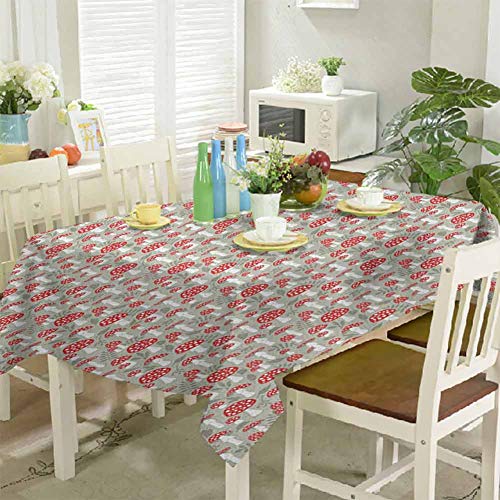 FANOEWI Outdoor Rectangle Table Cloth Doodle Poisonous Amanita Mus...